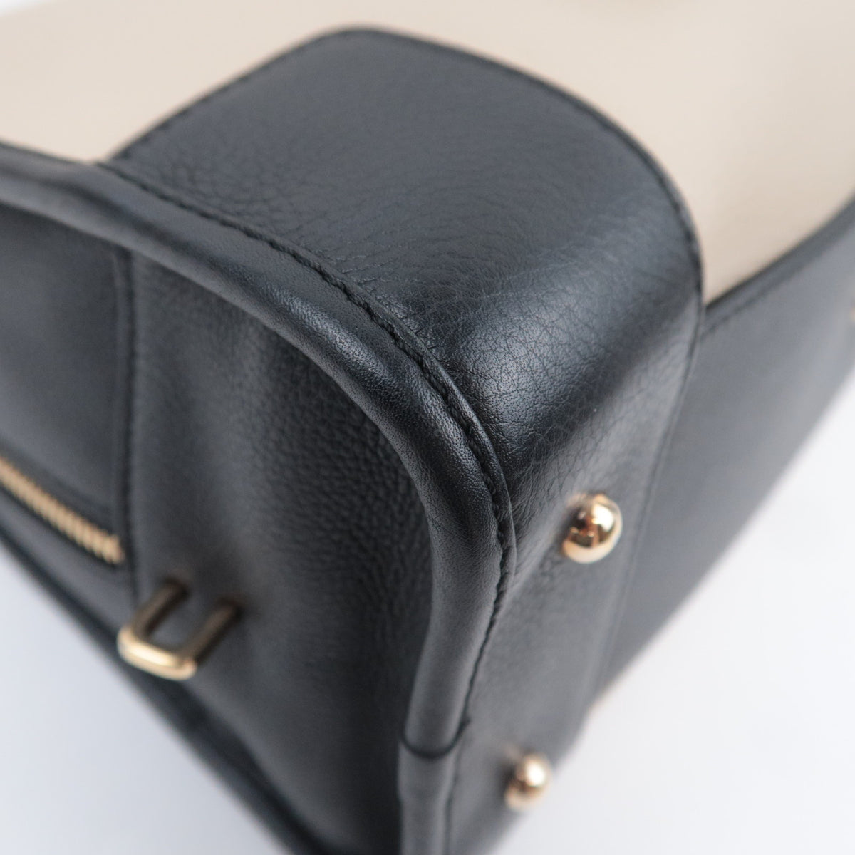 LOEWE Amazona 36 Leather Handbag Ivory Black