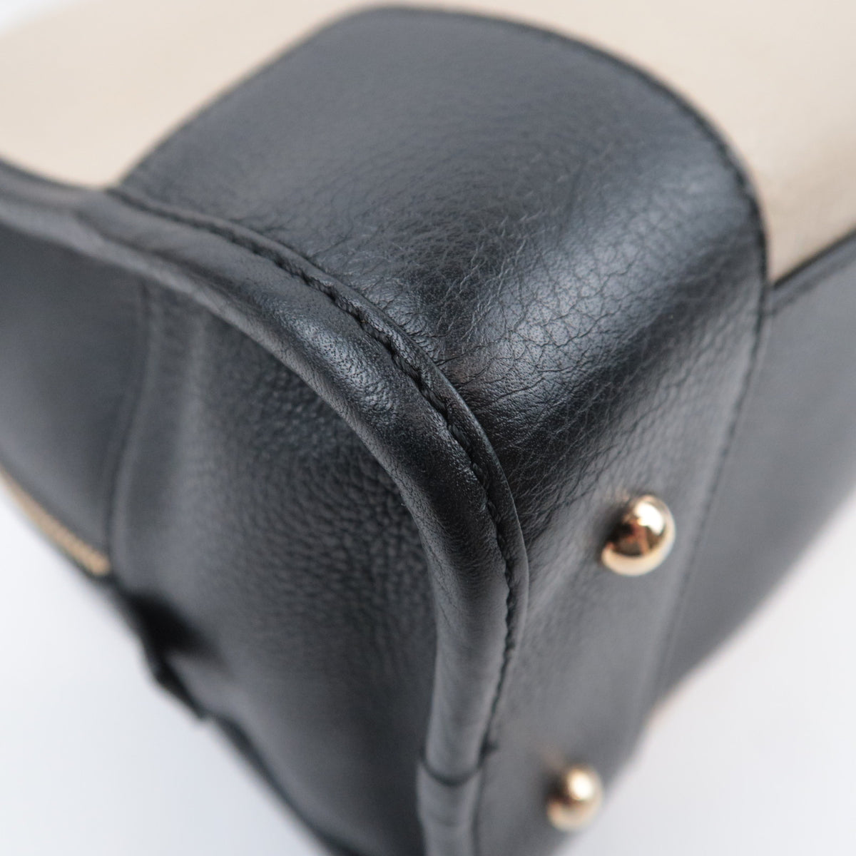 LOEWE Amazona 36 Leather Handbag Ivory Black