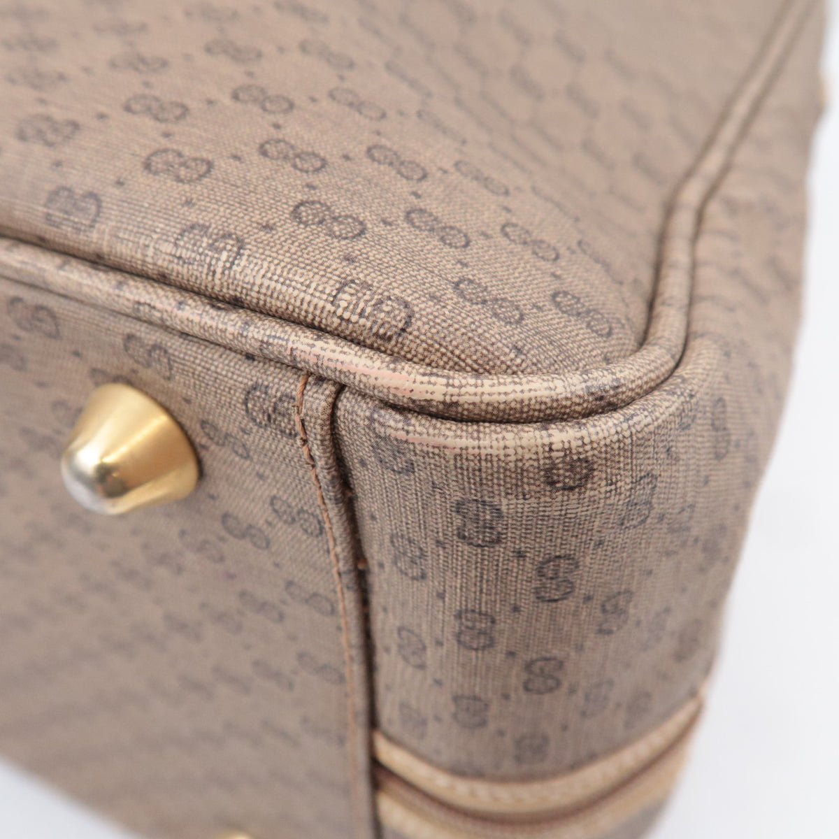 GUCCI Old Gucci Sherry Micro GG Boston Bag Beige 010.4863.39