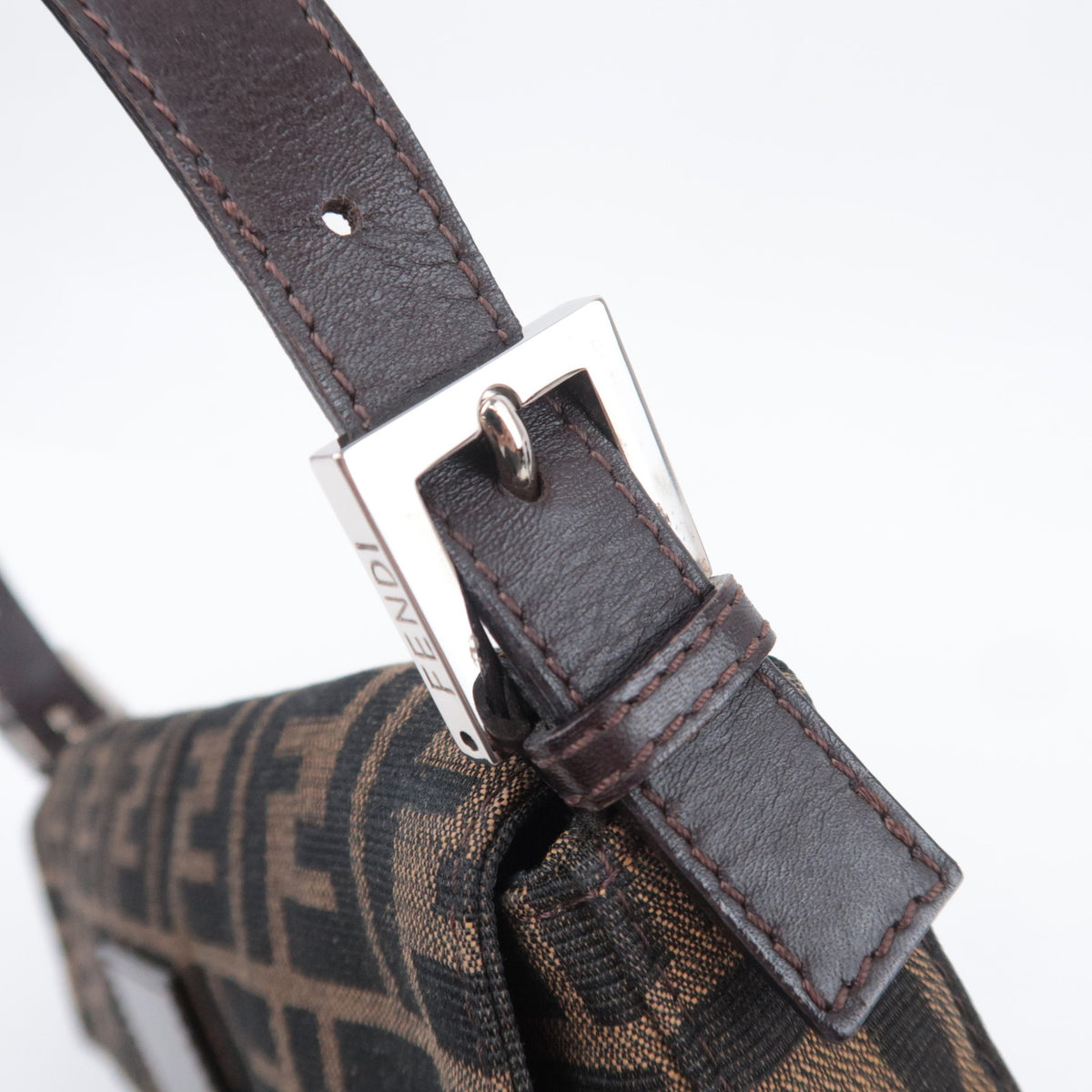 FENDI Zucca Mamma Baguette Bag Brown Black 26424