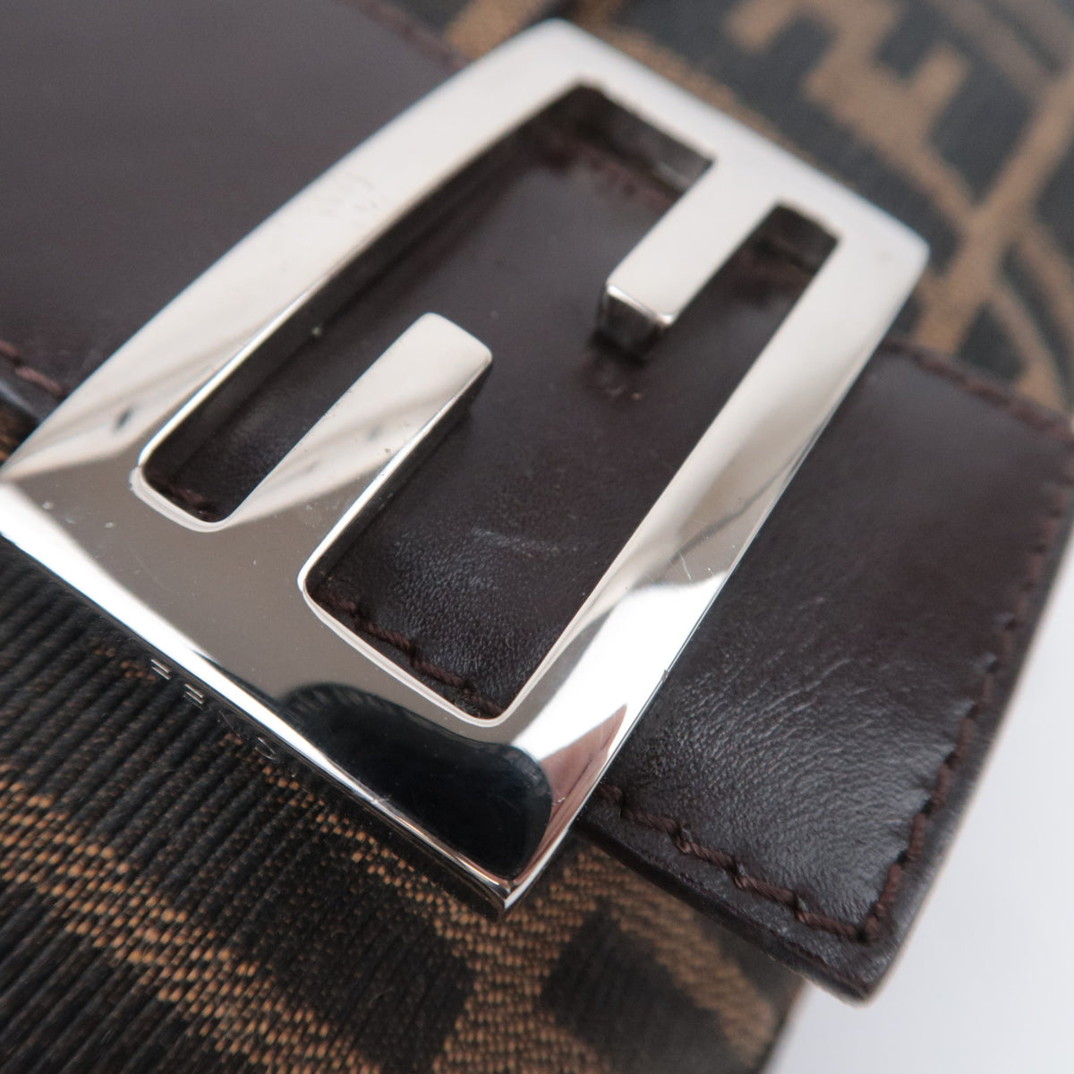 FENDI Zucca Mamma Baguette Bag Brown Black 26424