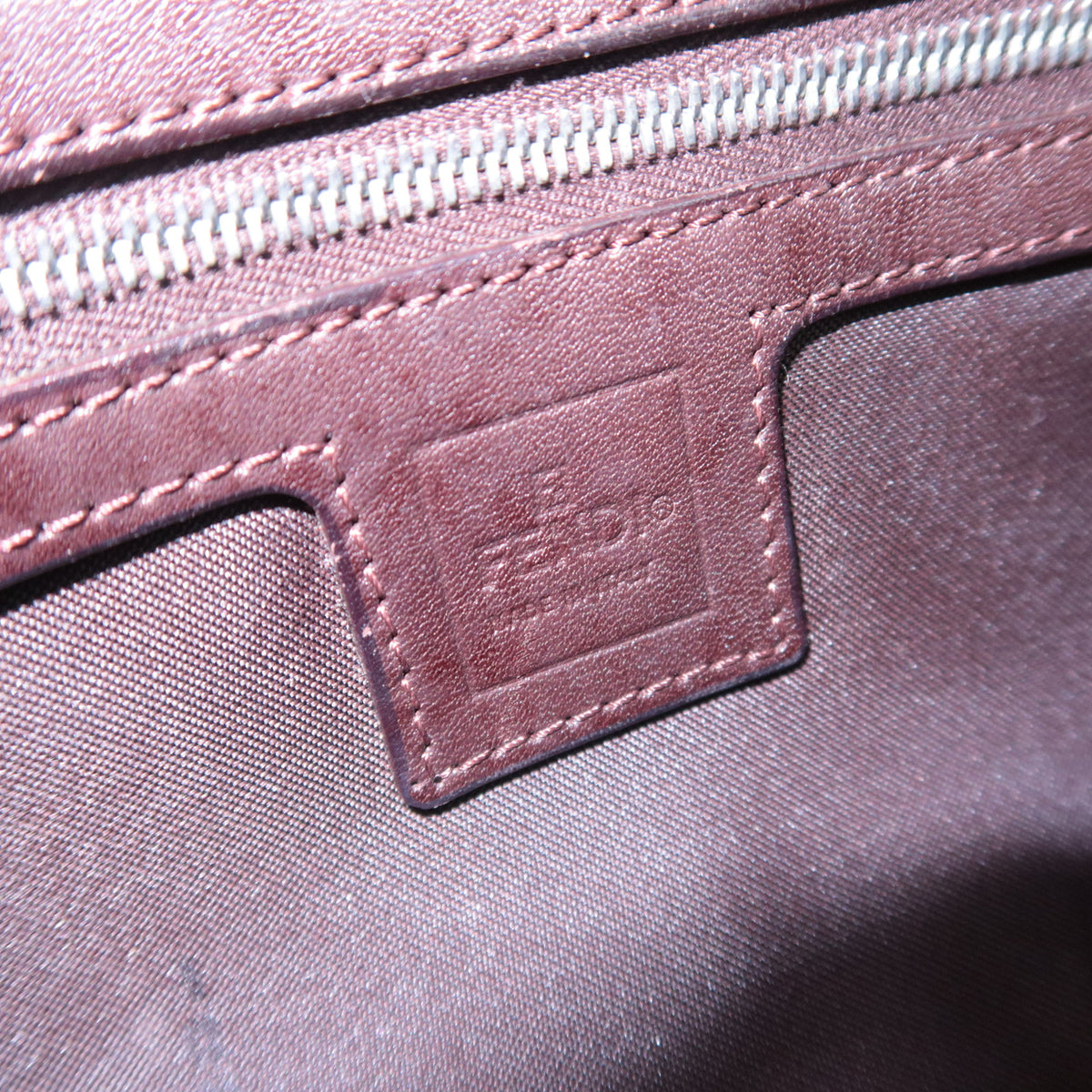 FENDI Zucca Mamma Baguette Bag Brown Black 26424