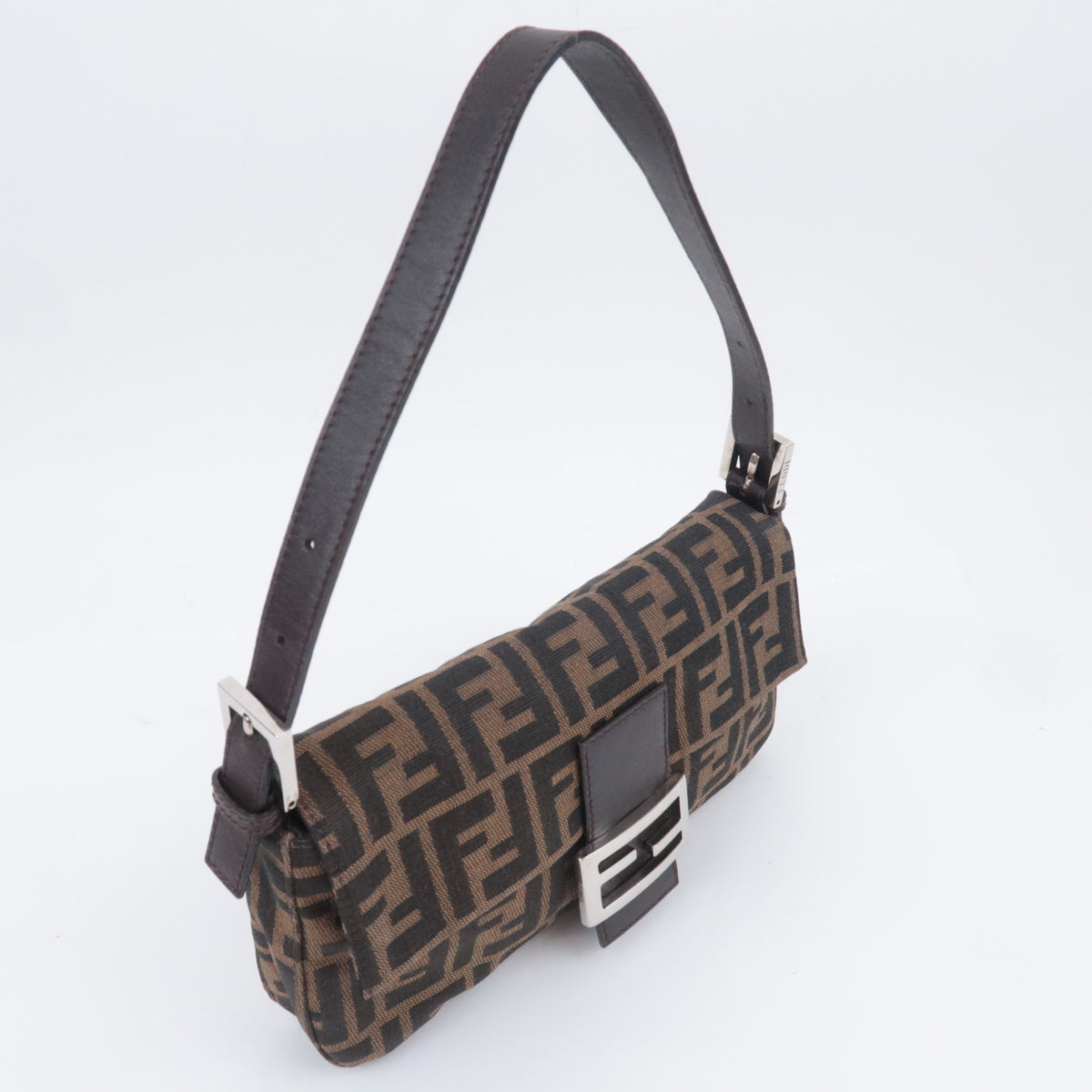 FENDI Zucca Mamma Baguette Bag Brown Black 26424