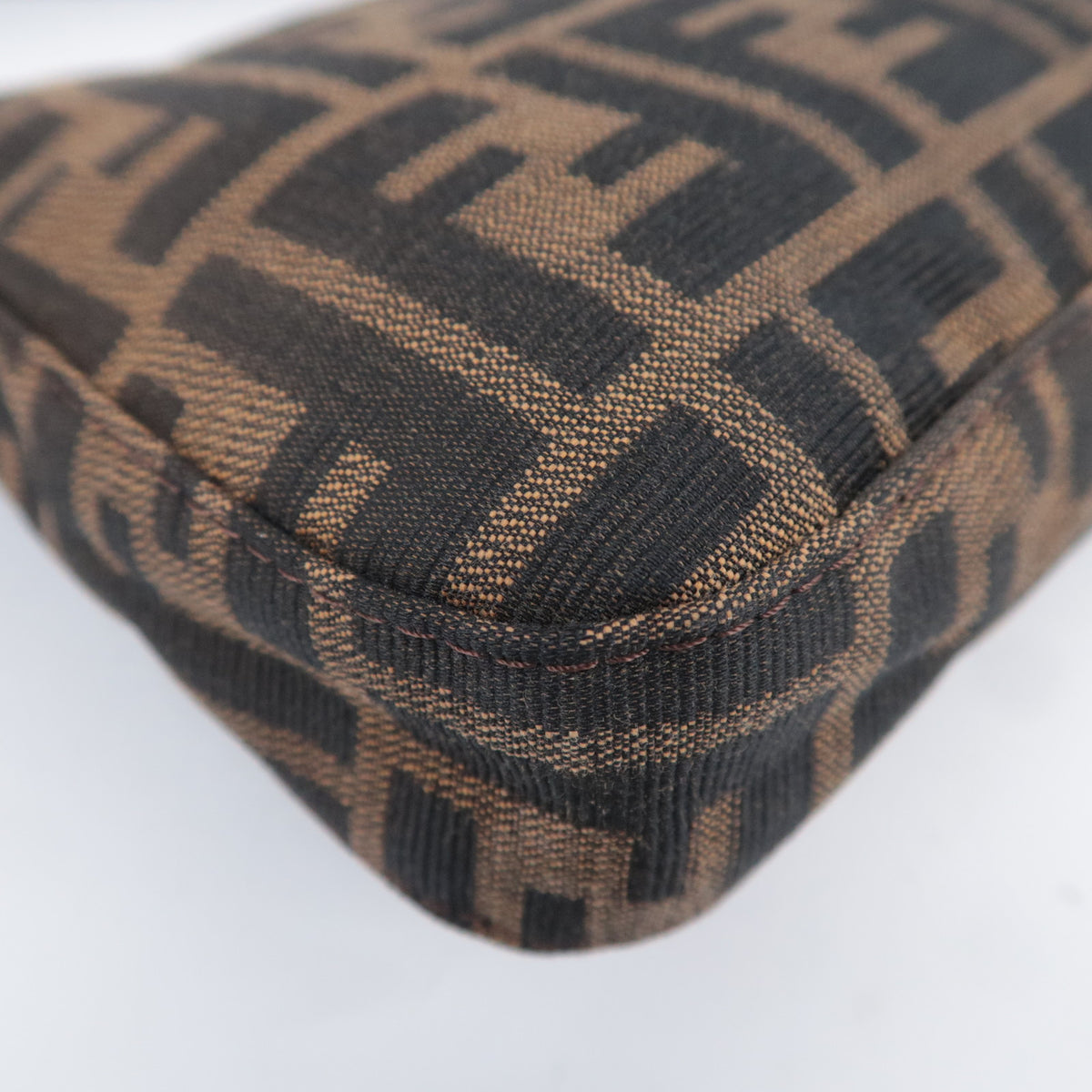 FENDI Zucca Mamma Baguette Bag Brown Black 26424