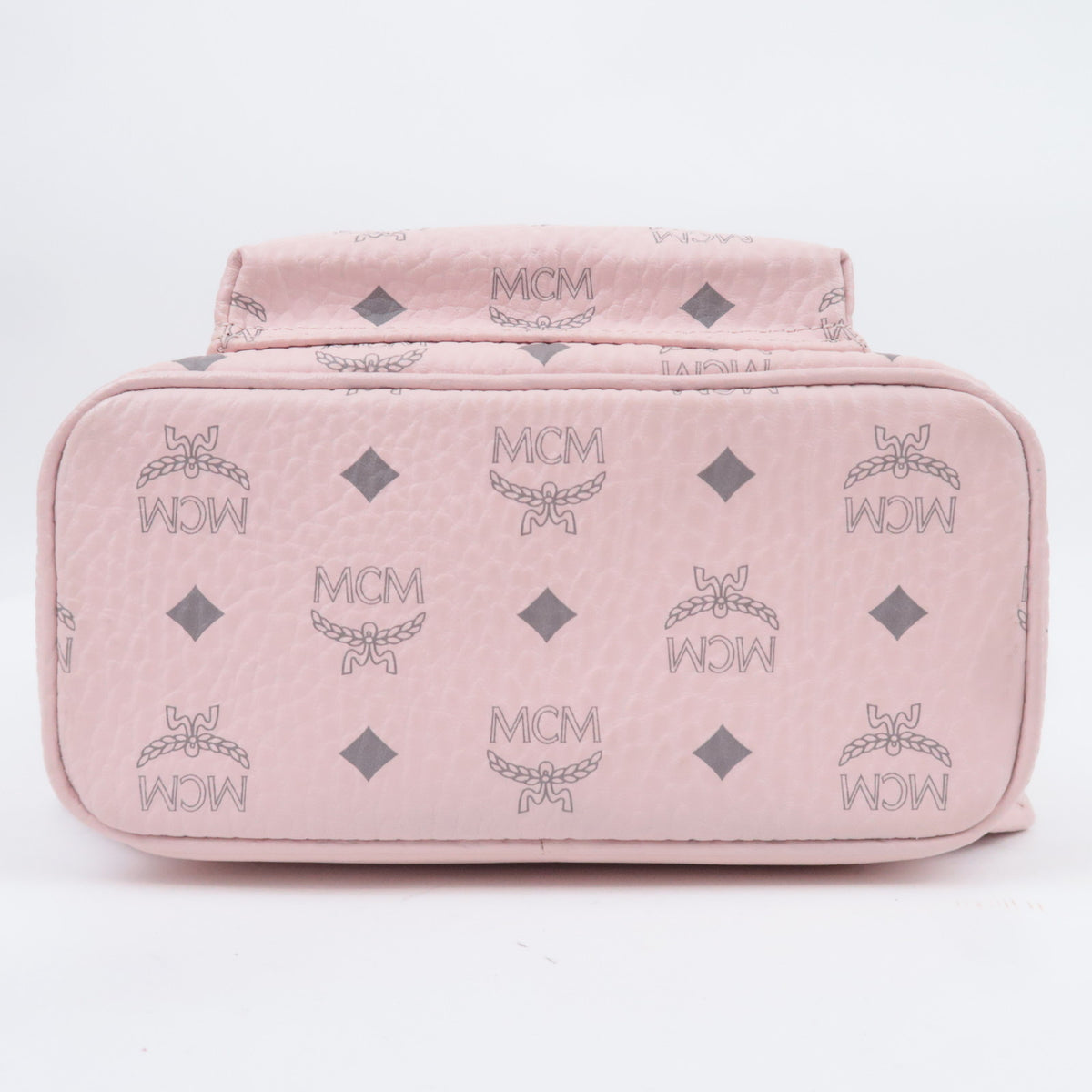 MCM Visetos Studded Leather Backpack Pink