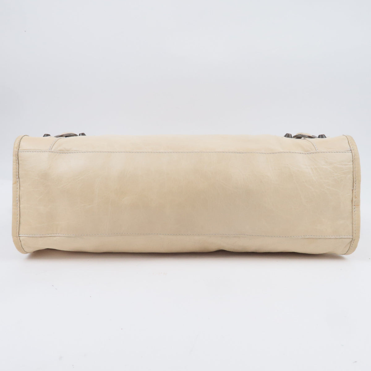 BALENCIAGA The City Leather Shoulder Bag Ivory 115748
