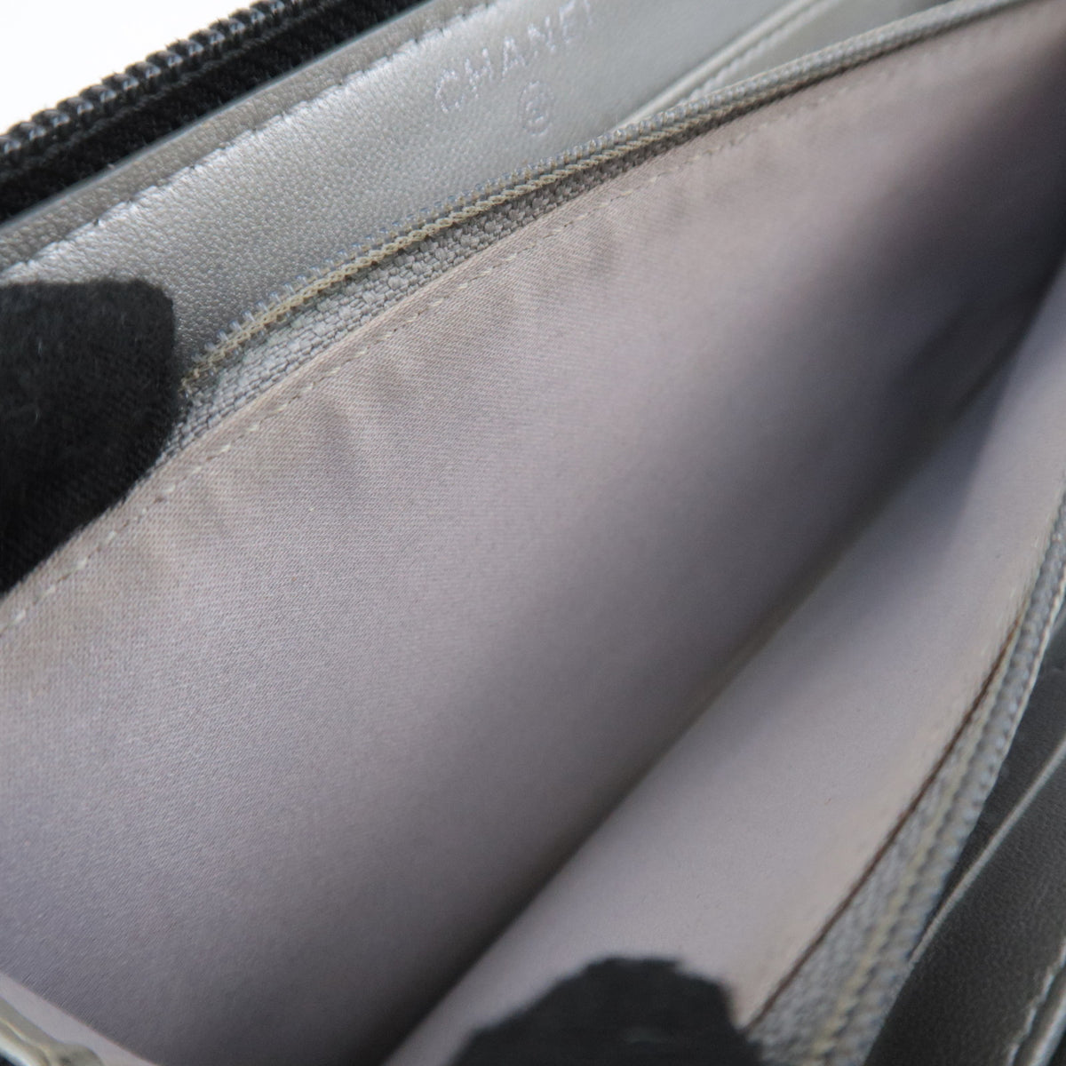 CHANEL Camellia Embossed Long Wallet Lambskin