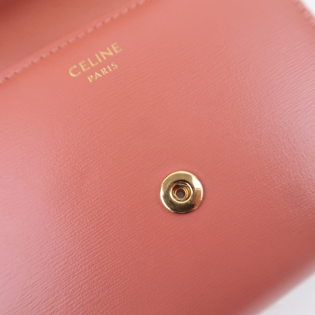 CELINE Triomphe Tri-Fold Leather Compact Wallet