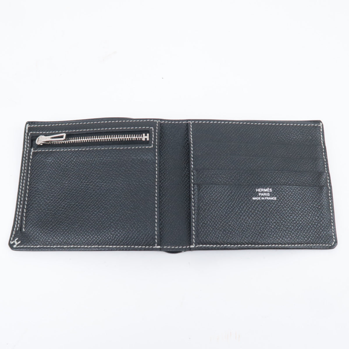 HERMES H Sellier Compact Leather Wallet K Stamp (2025)