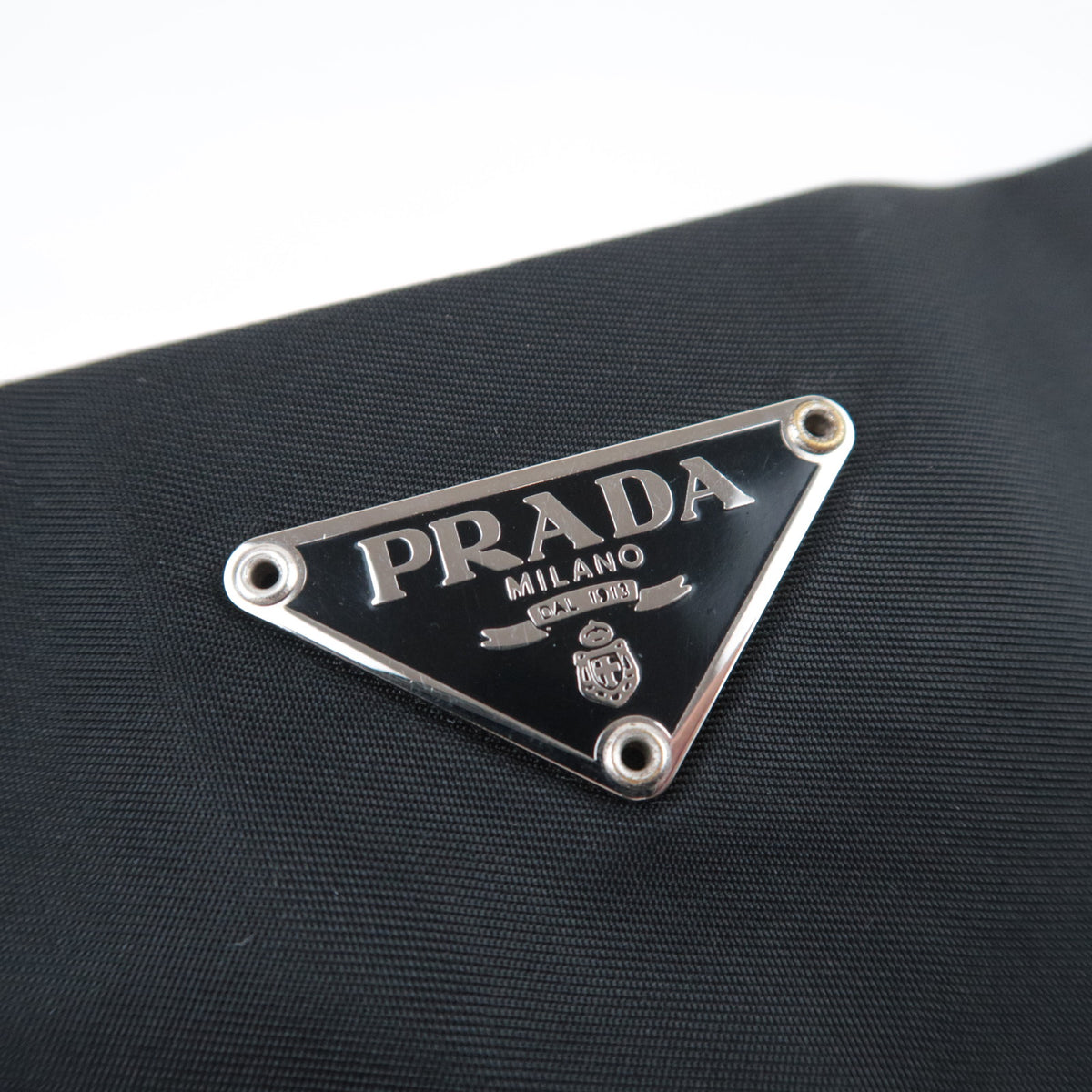 PRADA Nylon Leather Tote Bag Black B11214