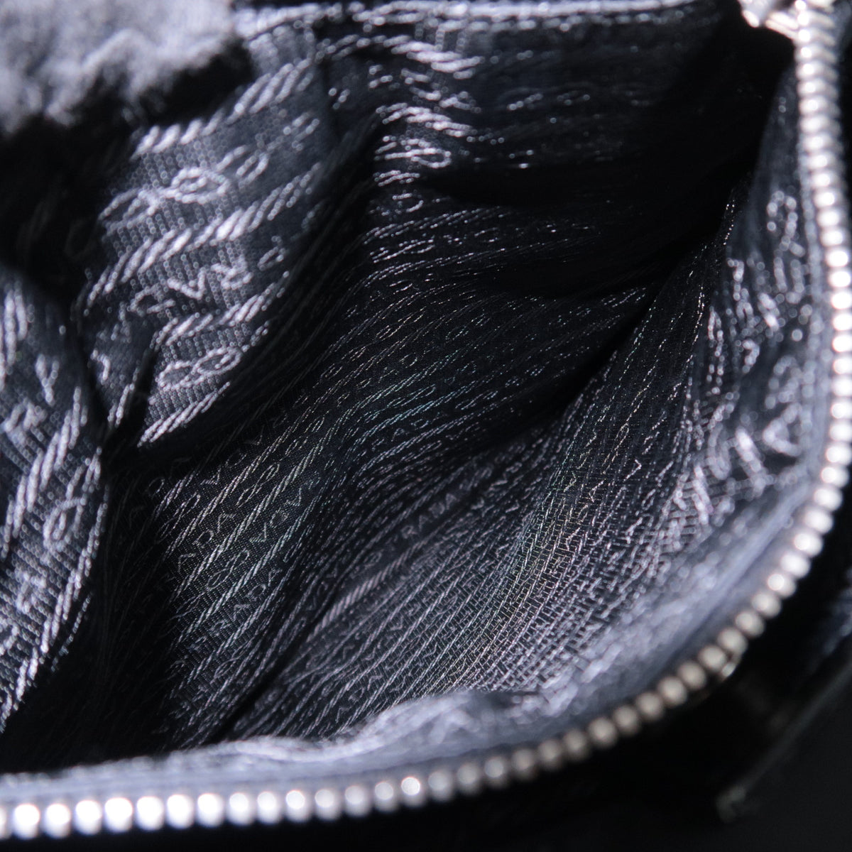 PRADA Nylon Leather Tote Bag Black B11214