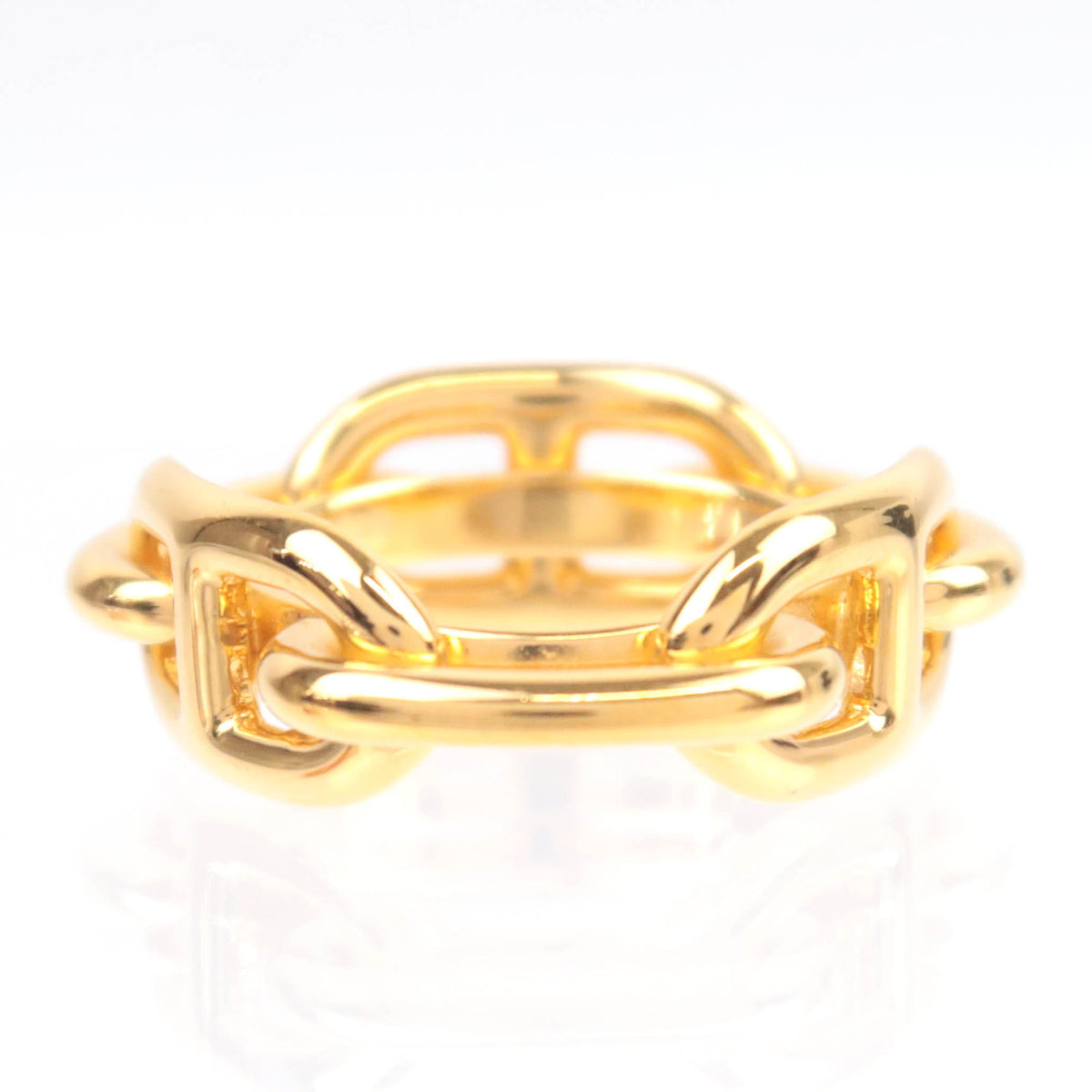 HERMES Chaine D'Ancre Scarf Ring Gold Color