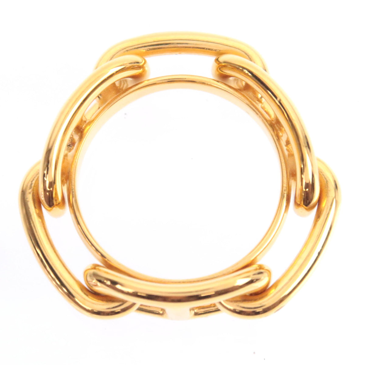 HERMES Chaine D'Ancre Scarf Ring Gold Color