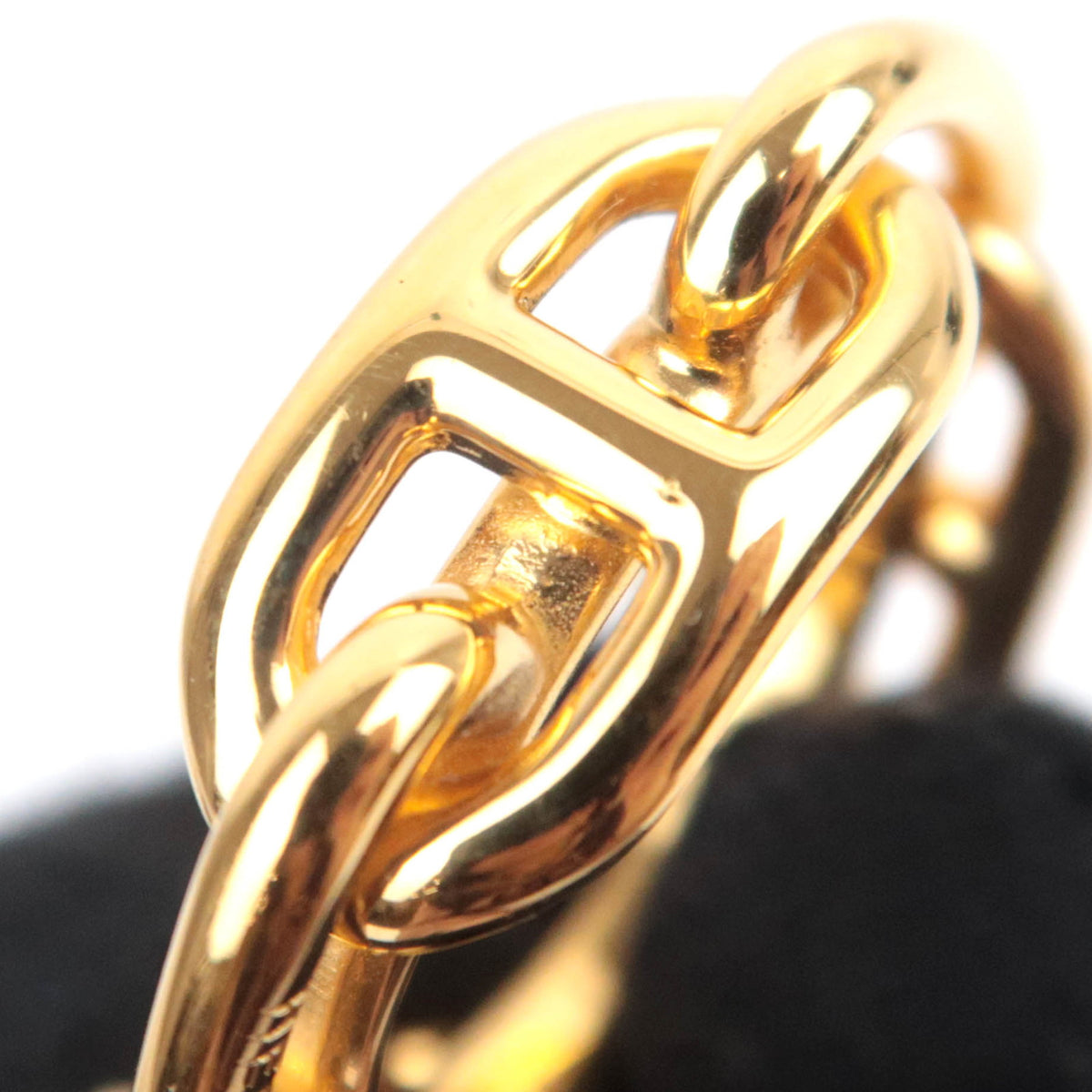 HERMES Chaine D'Ancre Scarf Ring Gold Color