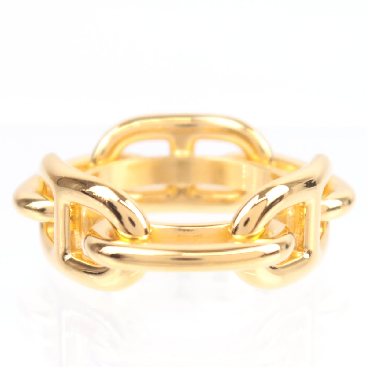 HERMES Chaine D'Ancre Scarf Ring Gold Color