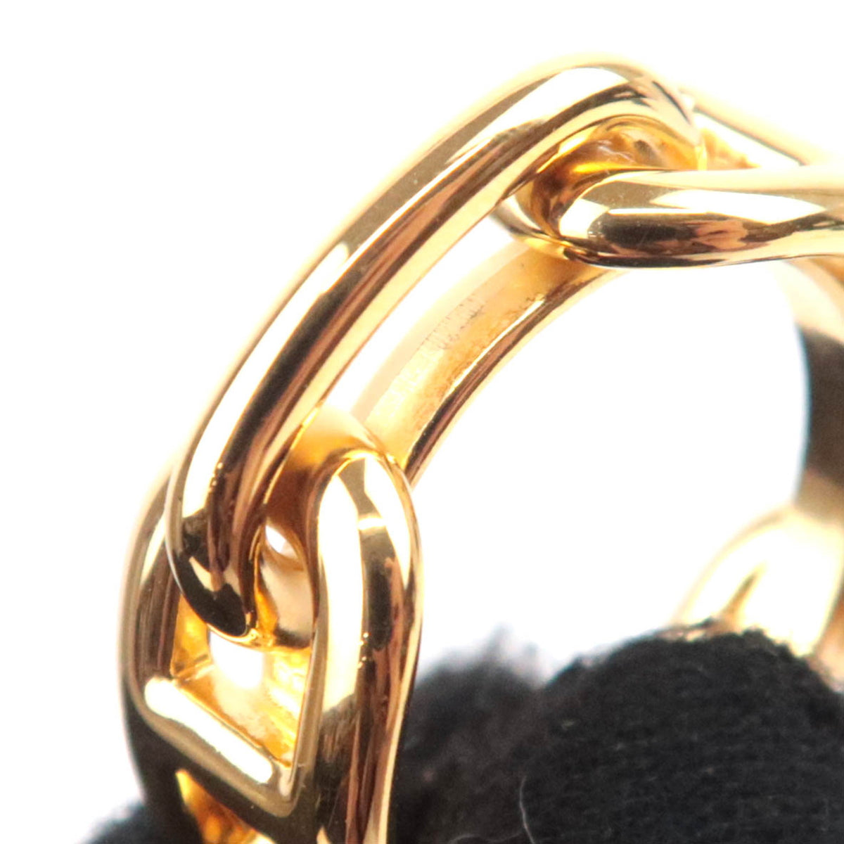 HERMES Chaine D'Ancre Scarf Ring Gold Color