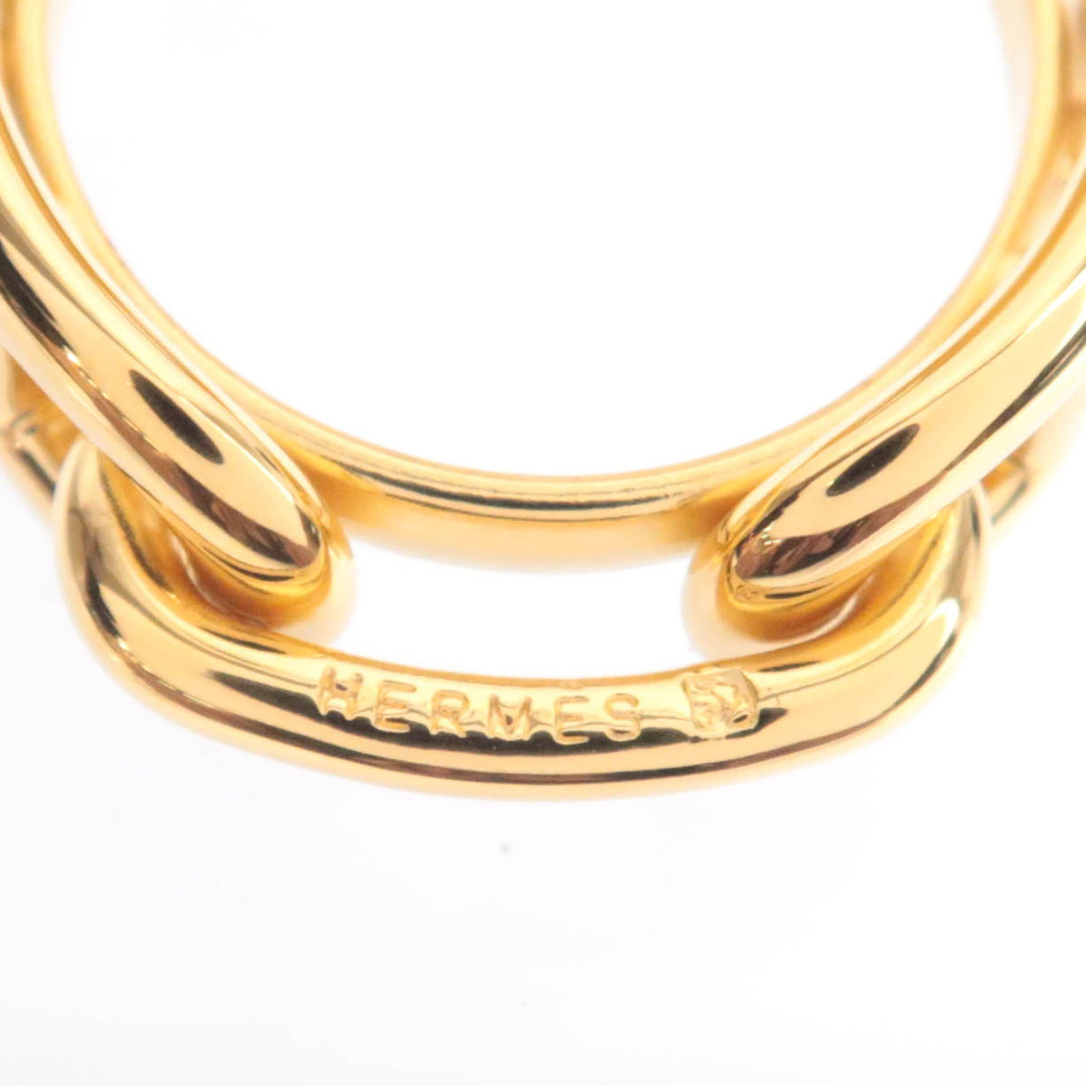 HERMES Chaine D'Ancre Scarf Ring Gold Color