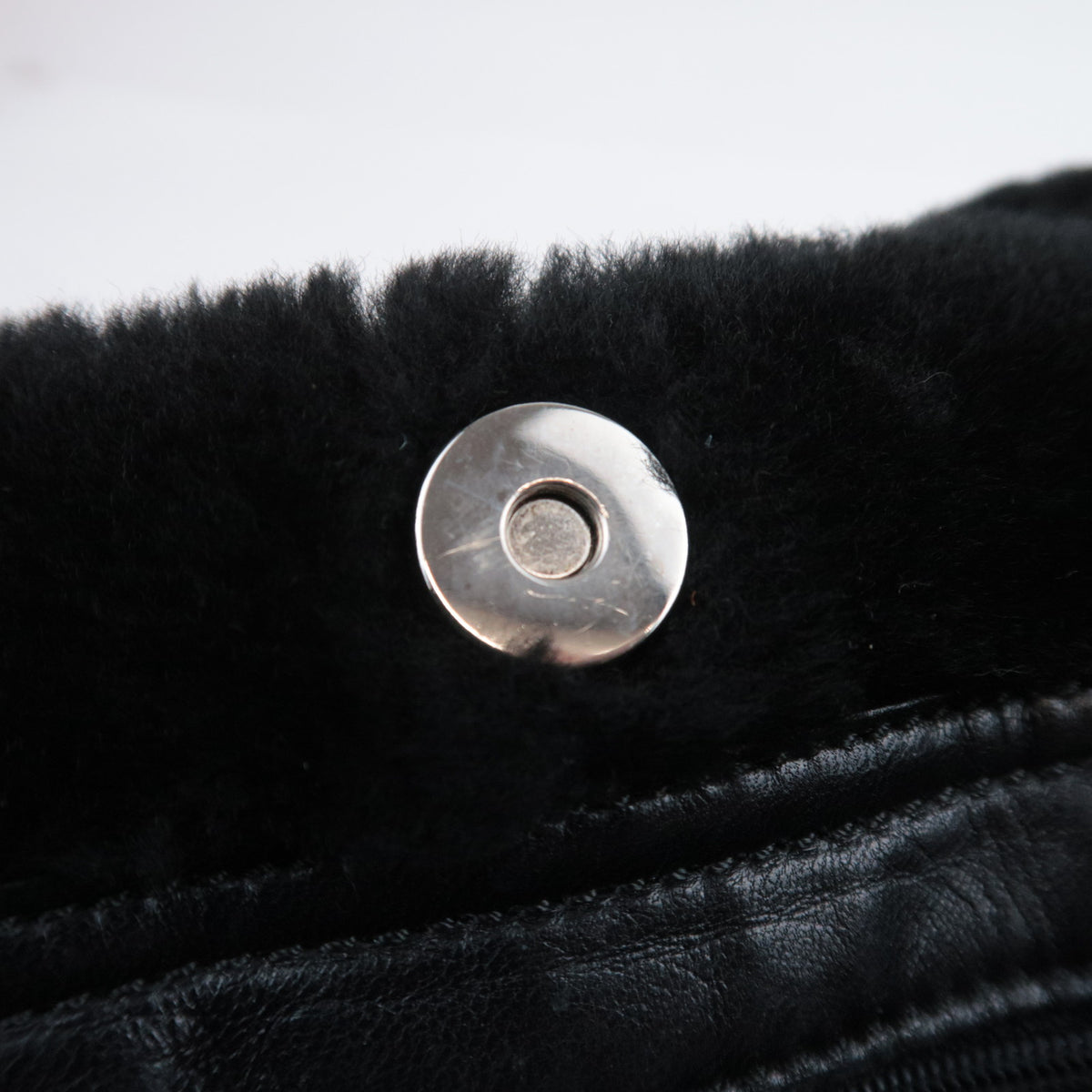 LOEWE Repeat Anagram Fur Trim Leather Handbag