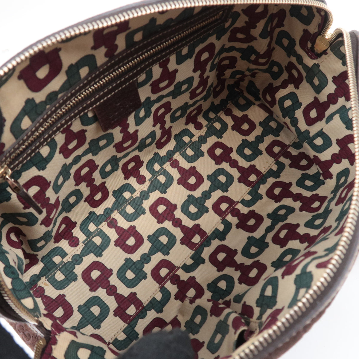 GUCCI Suede Leather Handbag Brown 152457