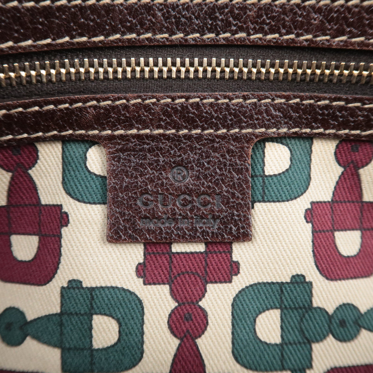 GUCCI Suede Leather Handbag Brown 152457