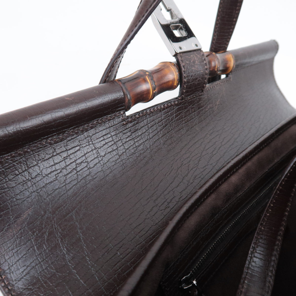 GUCCI Bamboo GG Canvas Barrel Bag 111713