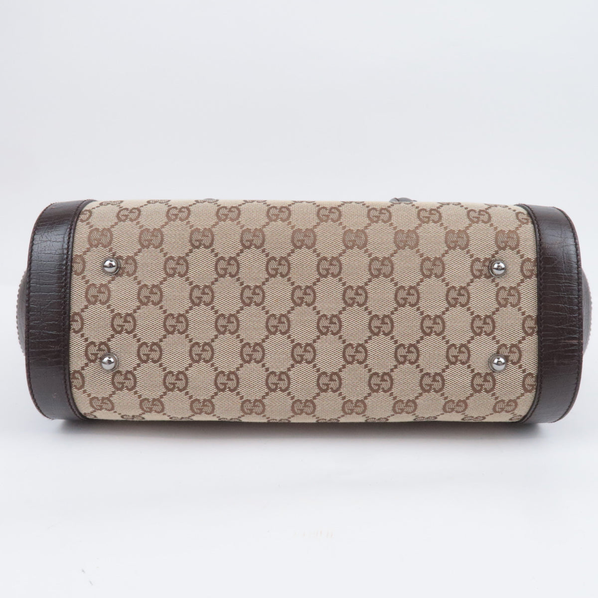 GUCCI Bamboo GG Canvas Barrel Bag 111713