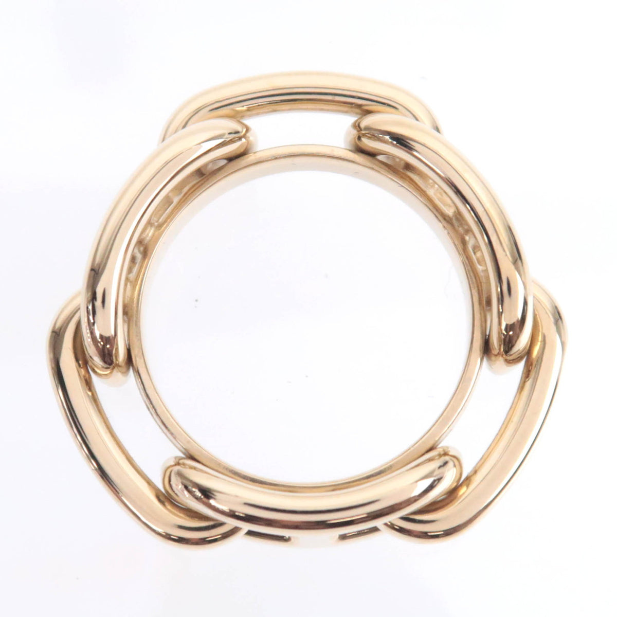 HERMES Chaine D'Ancre Scarf Ring Gold Color