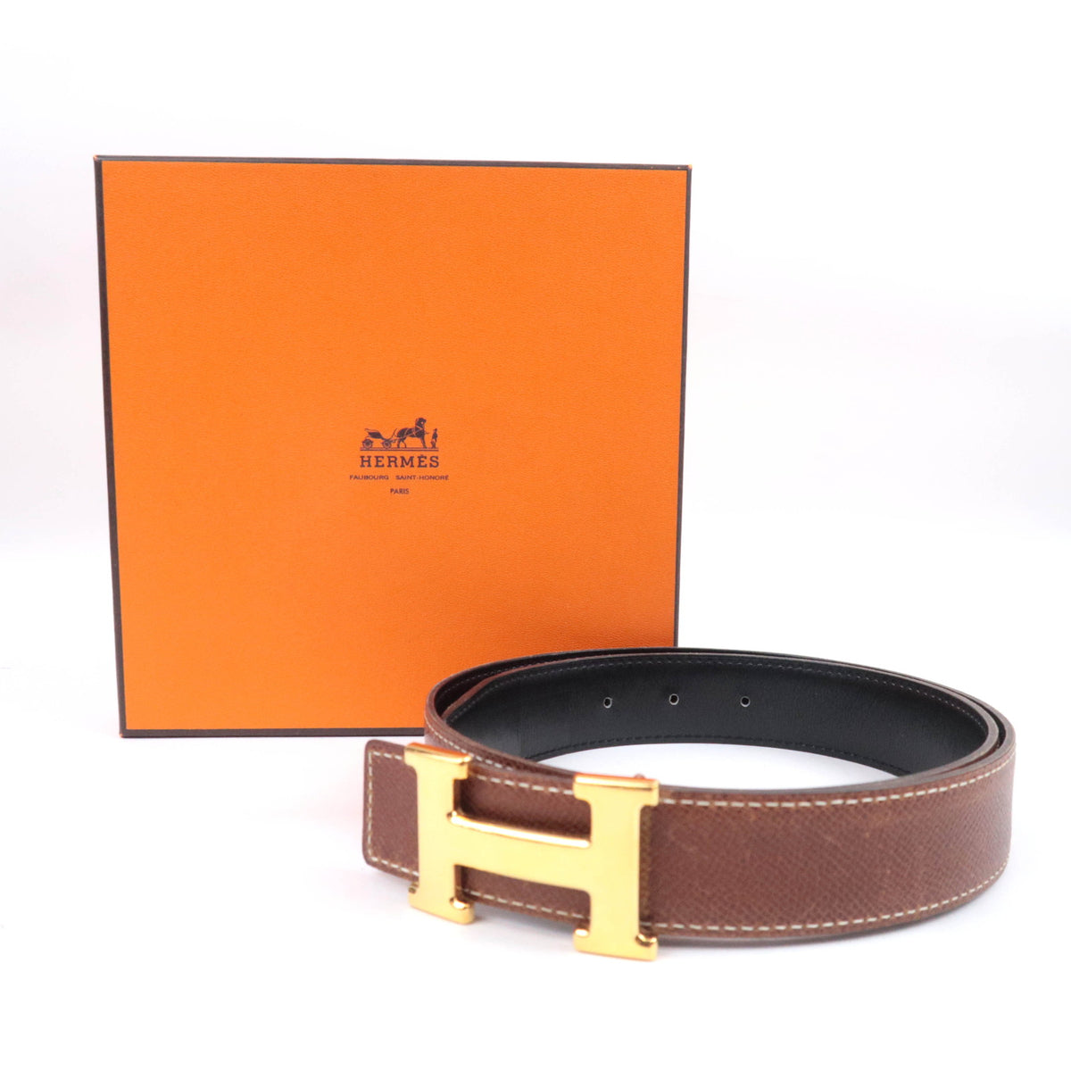 HERMES Constance H Reversible Belt Size 80 □E Stamped (2001)