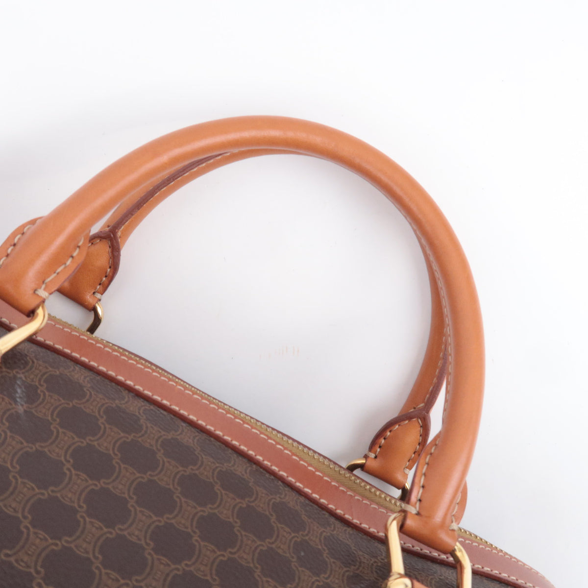 CELINE Macadam Handbag PVC Leather Brown