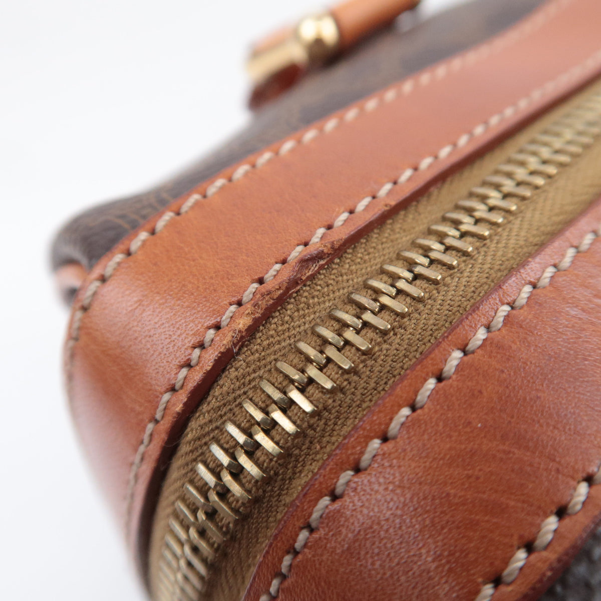 CELINE Macadam Handbag PVC Leather Brown