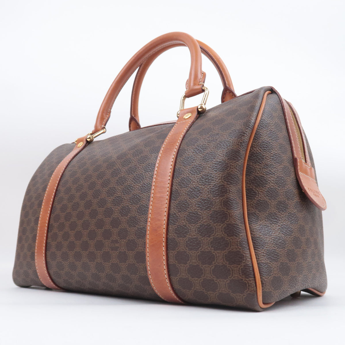 CELINE Macadam Handbag PVC Leather Brown