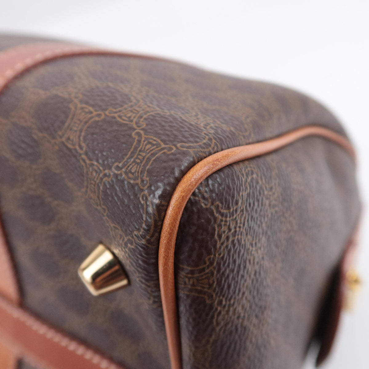 CELINE Macadam Handbag PVC Leather Brown