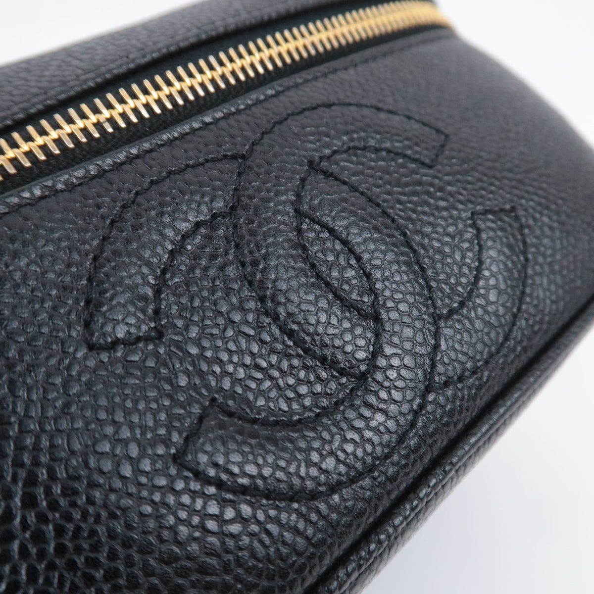 CHANEL Coco Mark Vanity Bag Caviarskin A01997