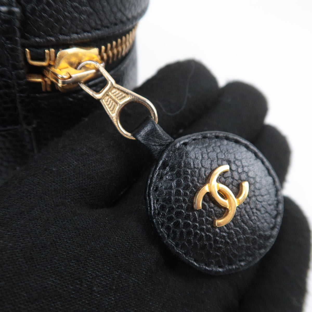 CHANEL Coco Mark Vanity Bag Caviarskin A01997