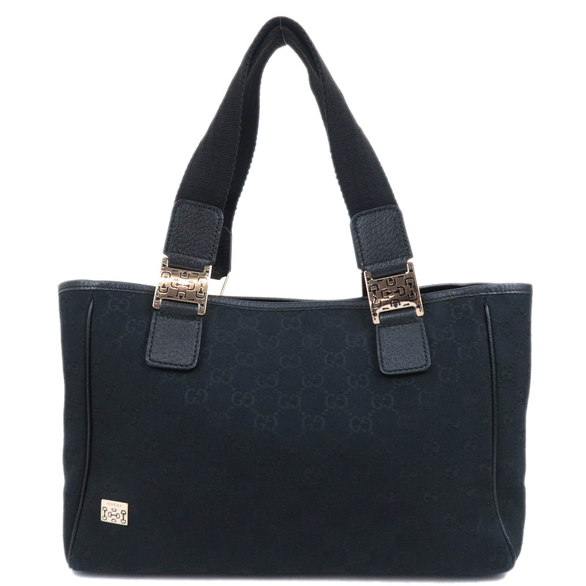 GUCCI Horsebit GG Canvas Tote Bag Black 14581093114