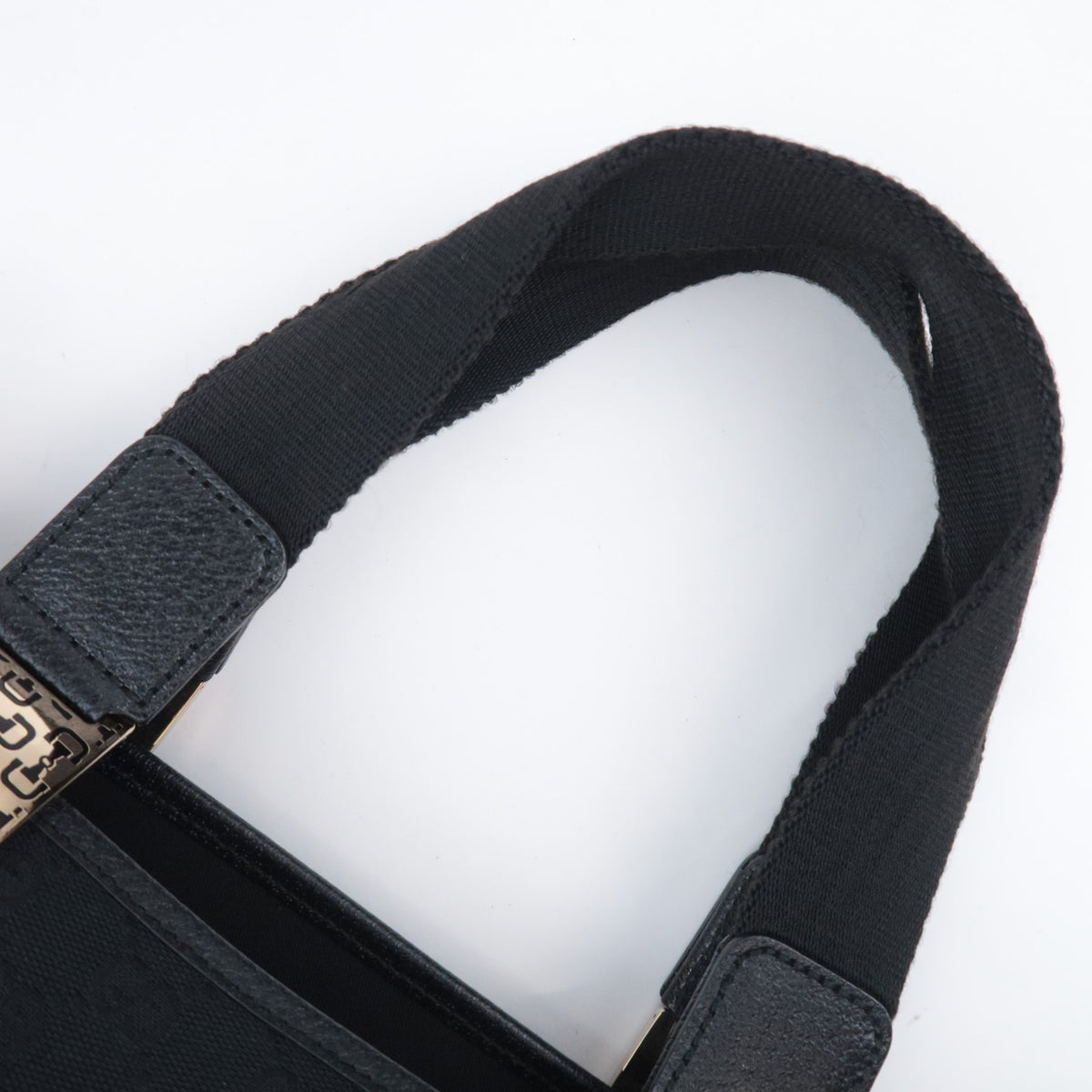 GUCCI Horsebit GG Canvas Tote Bag Black 145810