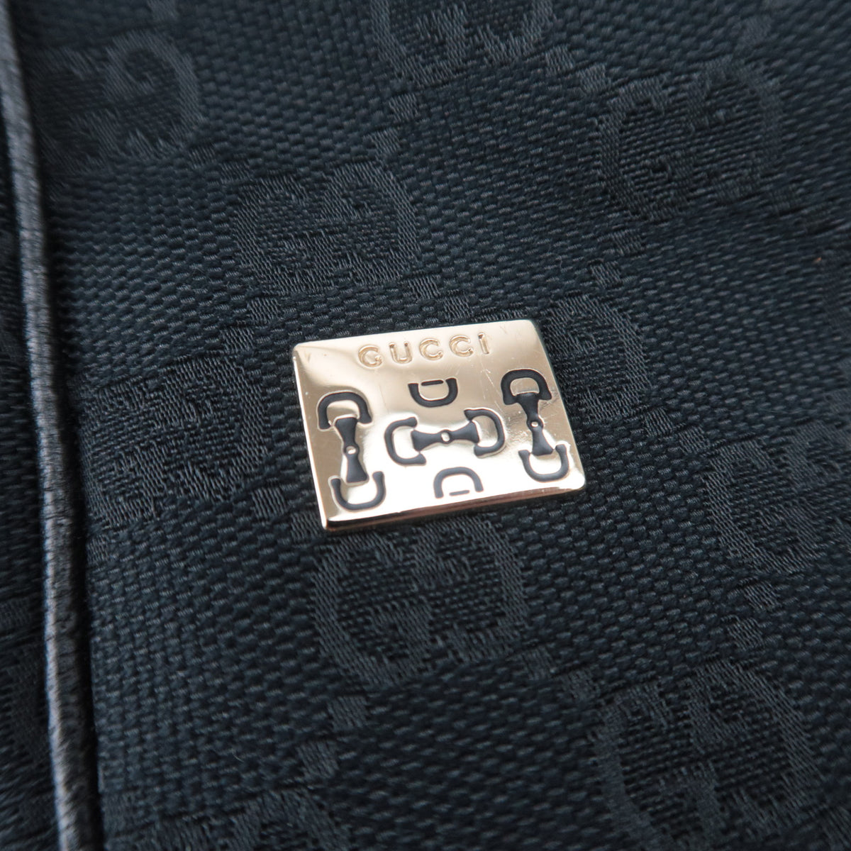 GUCCI Horsebit GG Canvas Tote Bag Black 145810