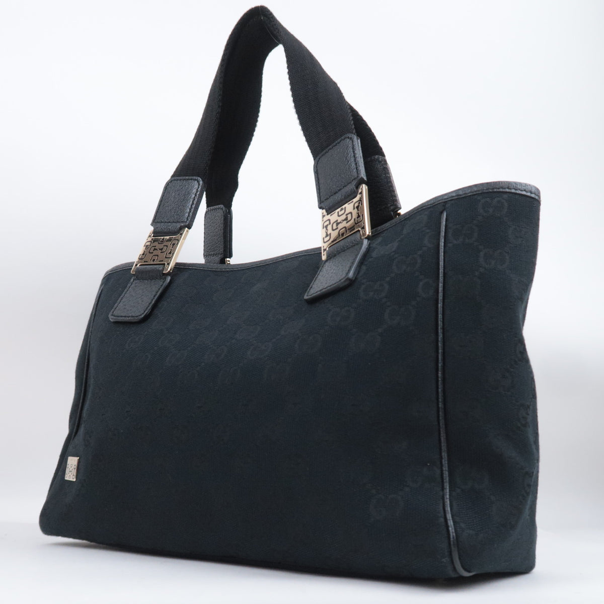 GUCCI Horsebit GG Canvas Tote Bag Black 145810