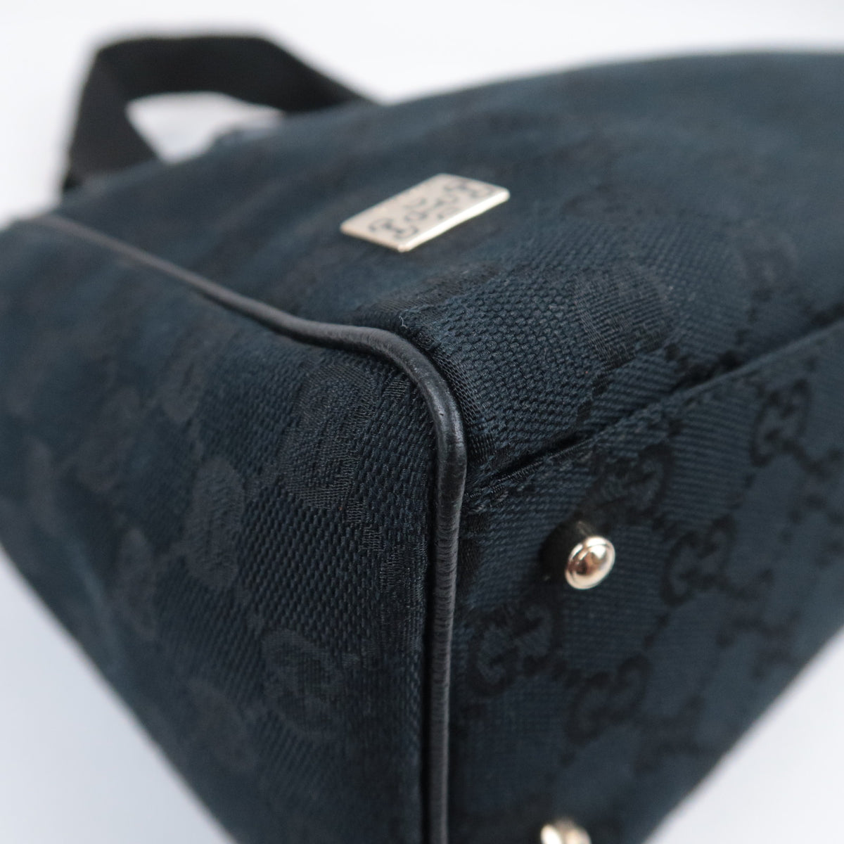 GUCCI Horsebit GG Canvas Tote Bag Black 145810