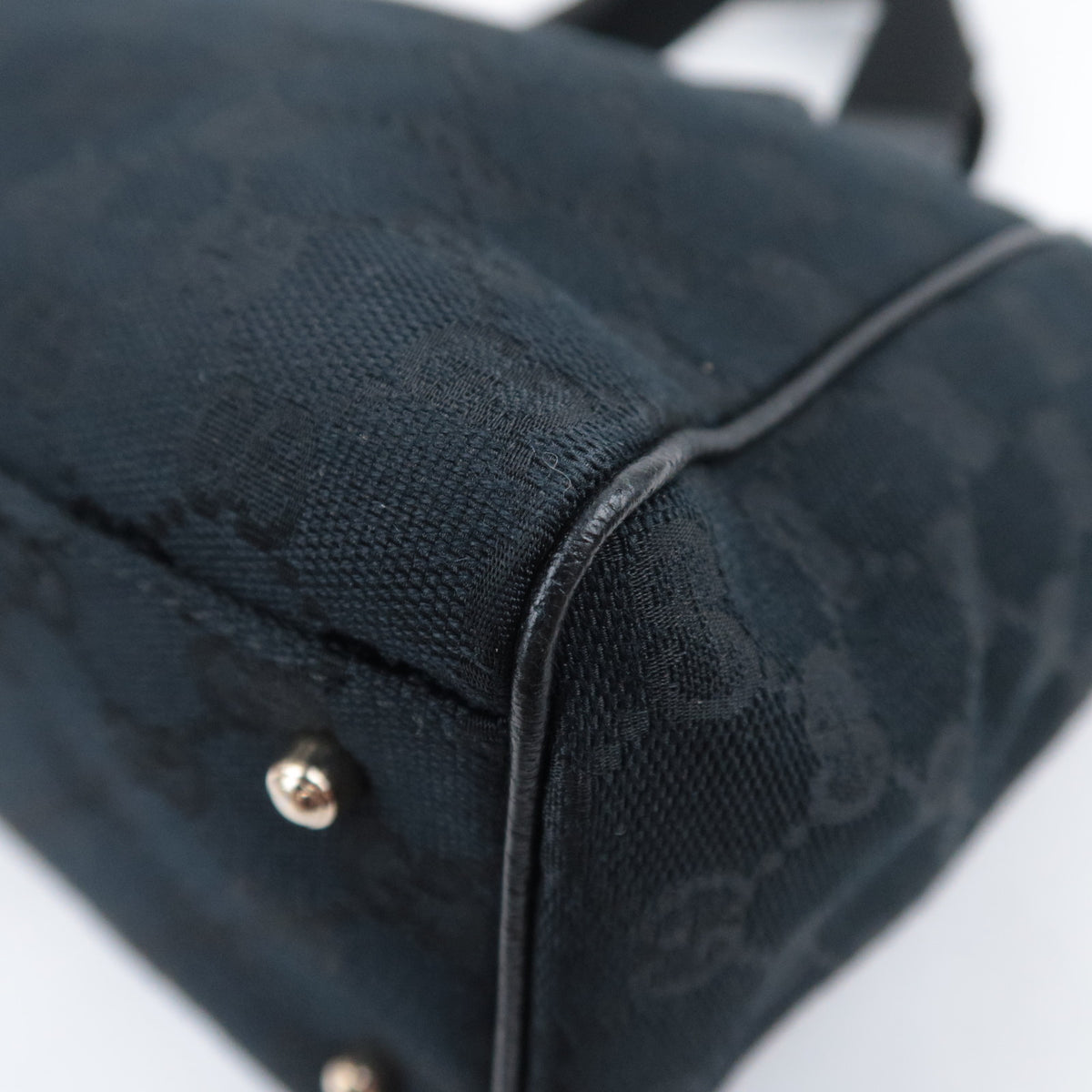 GUCCI Horsebit GG Canvas Tote Bag Black 145810