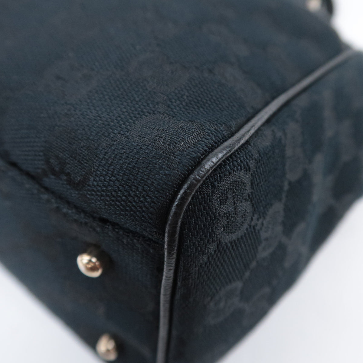GUCCI Horsebit GG Canvas Tote Bag Black 145810