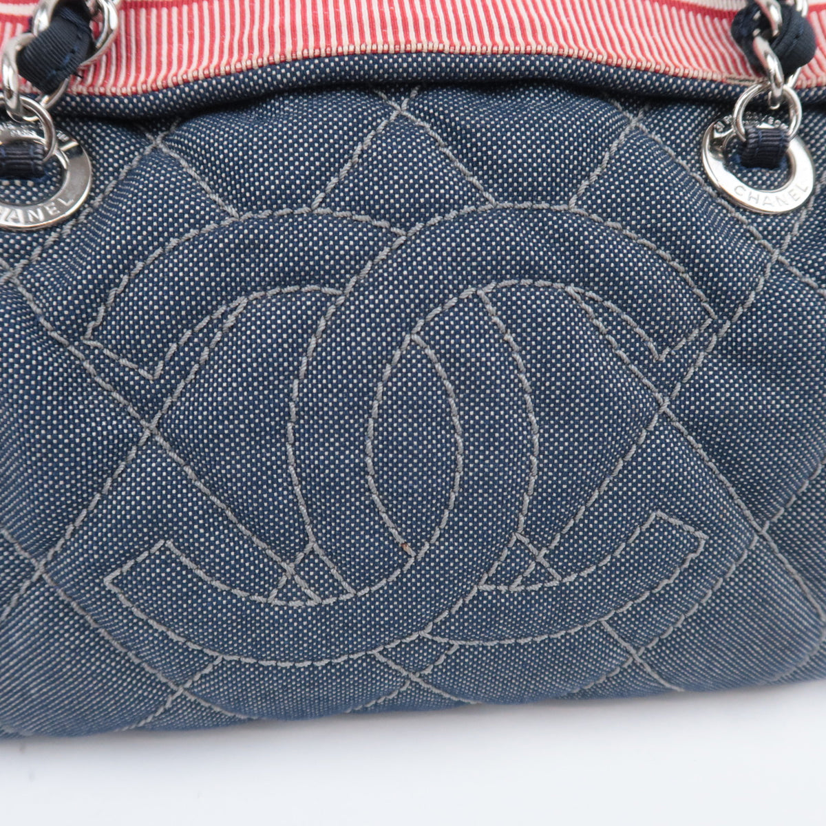 CHANEL Denim Chain Shoulder Bag Cruise Line A47955