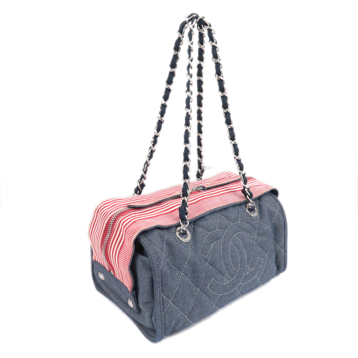 CHANEL Denim Chain Shoulder Bag Cruise Line A47955