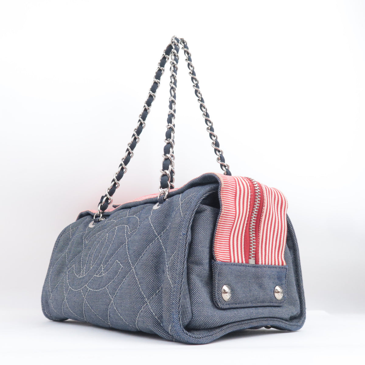 CHANEL Denim Chain Shoulder Bag Cruise Line A47955