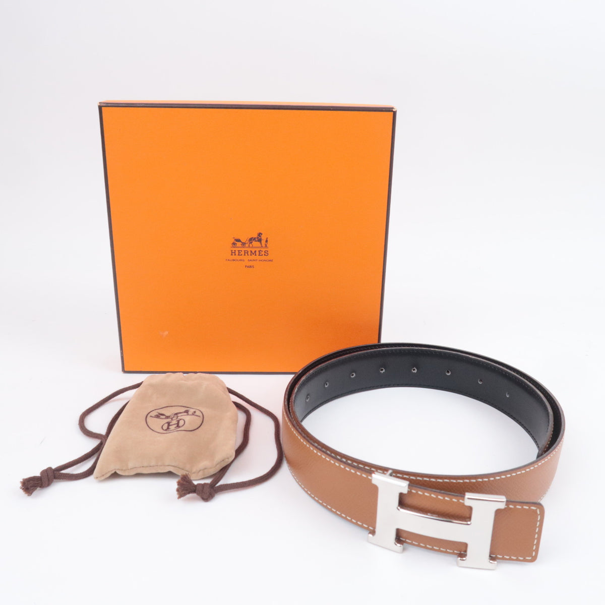 HERMES Constance H Reversible Belt Size 85 □D Stamp (2000)