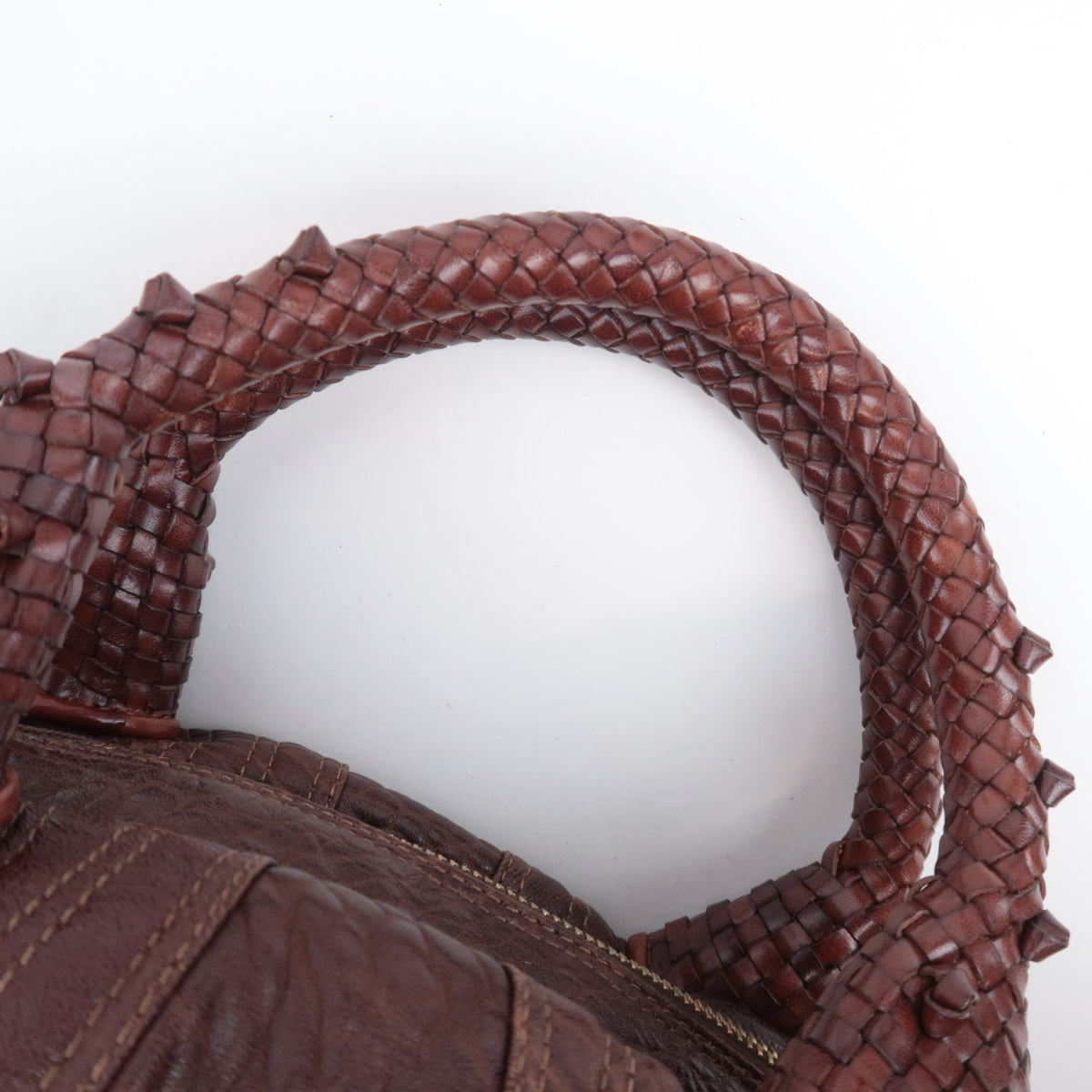 FENDI Mini Spy Bag Leather Handbag Brown 8BL078
