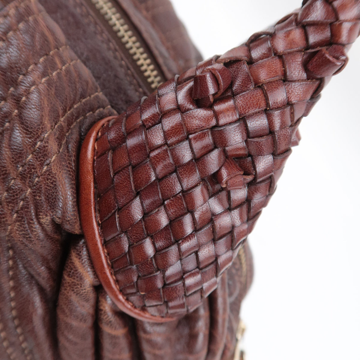 FENDI Mini Spy Bag Leather Handbag Brown 8BL078