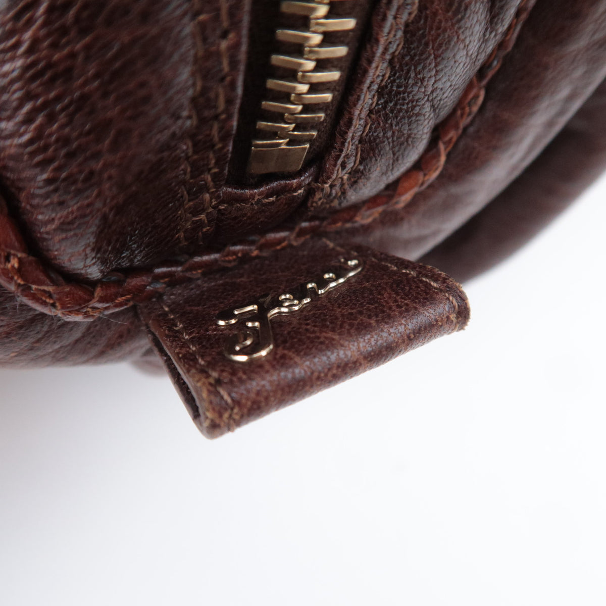 FENDI Mini Spy Bag Leather Handbag Brown 8BL078