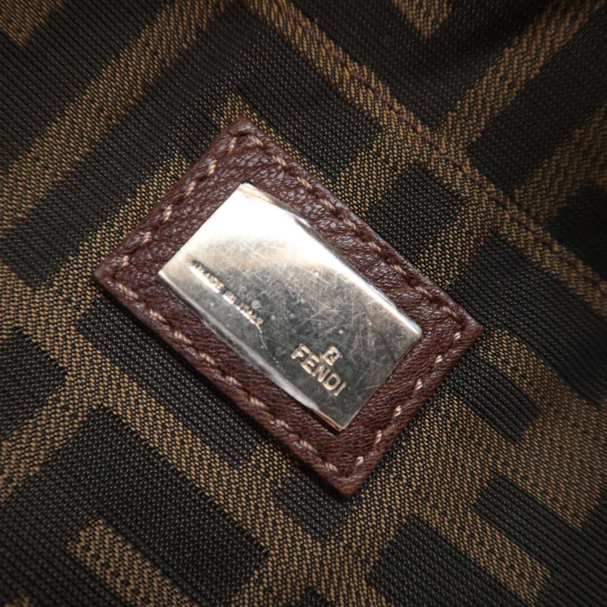 FENDI Mini Spy Bag Leather Handbag Brown 8BL078
