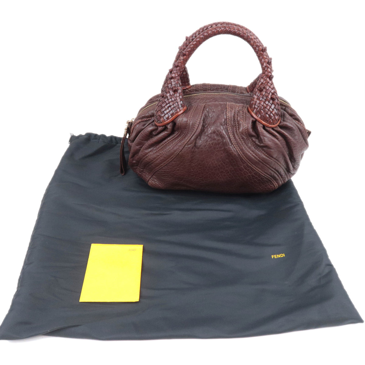 FENDI Mini Spy Bag Leather Handbag Brown 8BL078